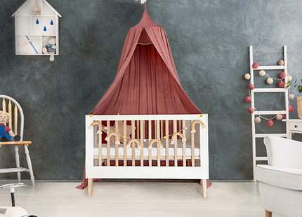 Baby Bed - Massief Eiken - Verstelbaar - Inclusief Matras - Wit / Naturel - 120 x 60 CM