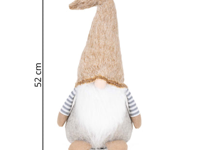 Kerstkabouter - Kerstdwerg - Kerstversiering - Grijs - Bruin -  52 cm