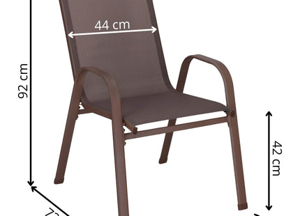 Tuinstoel | Tuinstoelen | Tuinstoel Buiten | Staal & Textileen | 120 kg | Bruin | 2 Stuks