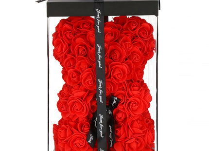 Rozen Beer | Rozenbeer | Rose Bear | Rozen Teddybeer | Liefde | Inclusief Giftbox | Valentijnsdag | 25 x 17 x 16 cm | Rood