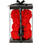 Rozen Beer | Rozenbeer | Rose Bear | Rozen Teddybeer | Liefde | Inclusief Giftbox | Valentijnsdag | 25 x 17 x 16 cm | Rood