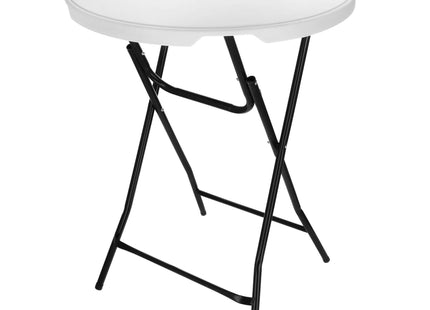 Statafel - Opklapbaar - Horeca Kwaliteit - Inklapbaar - Met vergrendeling - Extra Stevig - Wit/Zwart - Ø 80x110cm