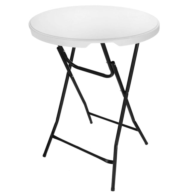 Statafel - Opklapbaar - Horeca Kwaliteit - Inklapbaar - Met vergrendeling - Extra Stevig - Wit/Zwart - Ø 80x110cm