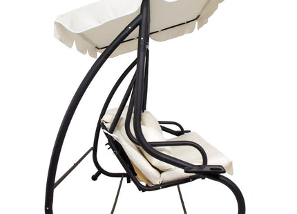 Schommelbank | 3-zits | Waterafstotend | Inclusief 2 Kussens | Verstelbare Luifel | Met klamboe | 243 x 120 x 160 cm | Crème