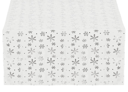 Tafelkleed -Kerst - Sneeuwvlokken- Wit - Polyester - 220 x140 CM