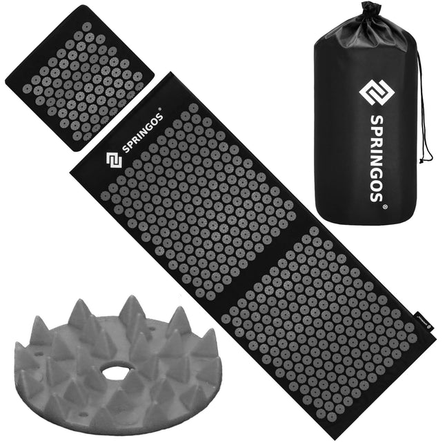 Acupressuurmat - Spijkermat -  Lichaamsstimulator - Ontspanning - Massage- Zwart