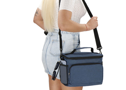 Koeltas | Koelbox | 20,5 x 27 x 19 cm | 11 Liter | Blauw/Zwart