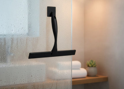 Douchewisser - Raamwisser - Incl. Ophang Haak - Badkamer Accessoires - Zwart - 25 x 18,5 Cm