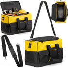 Gereedschapstas - Werkplaatstas - Gereedschapsorganizer - Vakken - Zwart/Geel - 49 x 27 x 32 cm
