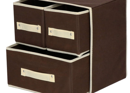 Kast Organizer | 3 Lades | Bruin/Beige