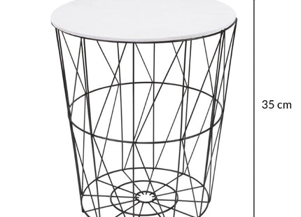 Salontafel | Salontafel Rond | Bijzettafel | 1 Stuk | 35 cm | Zwart/Wit