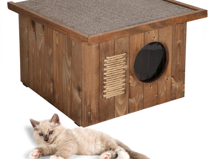 Kattenhuis - Geïsoleerd - Voor Buiten - Weersbestendig - 58 X 49,5 X 36 CM - Bruin