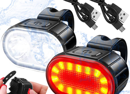 Fietsverlichting - Set Van 2 - Zonne - Energie - USB - Oplaadbaar
