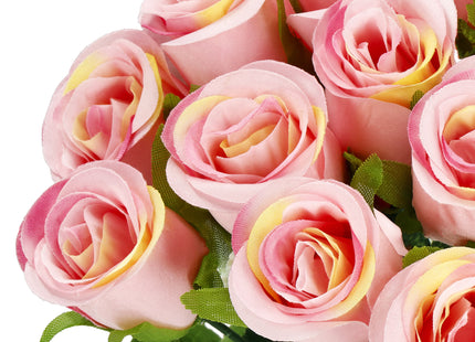 Kunstboeket - Sierboeket - Decoratief - Rozen - Decoratief - Roze - 12 Stuks