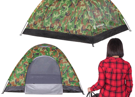 Koepeltent | Toeristentent | Kampeertent | Tent | Waterdicht | 2 Persoons | Camouflage | 200 x 200 x 105 cm
