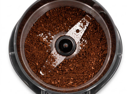 Elektrische Koffiemolen 150W – Koffiebonenmaler 100 Gram – RVS Messen – 24.000-28.000 RPM – Elektrische Kruidenmolen – Zwart – Inclusief Reinigingsborstel