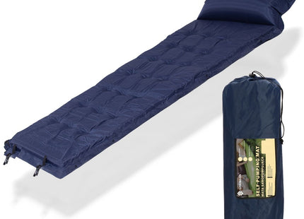 Slaapmat - Zelfopblazend - 193 cm - Inclusief Hoes & Hoofdkussen - Marineblauw