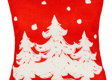 Sierkussenhoes | Kussenhoes | Kussensloop | Woonaccessoires | 40 x 40 cm | 4 Stuks | Kerstpatronen | Rood/Wit