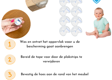 Hoekberschermers | 10 Stuks | Hoekbeschermers Tafel | Hoekberschermers Baby | Transparant