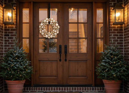 Deurhaak - Kranshouder - Kerst - Metaal - Zwart - 38 cm