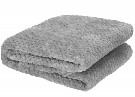 Plaid | Sprei | Deken | 200 x 220 cm | Pluche | Donkergrijs
