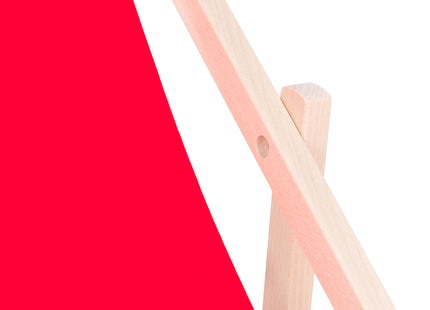 Strandstoel - Verstelbaar - Beukenhout - Hangemaakt - Rood