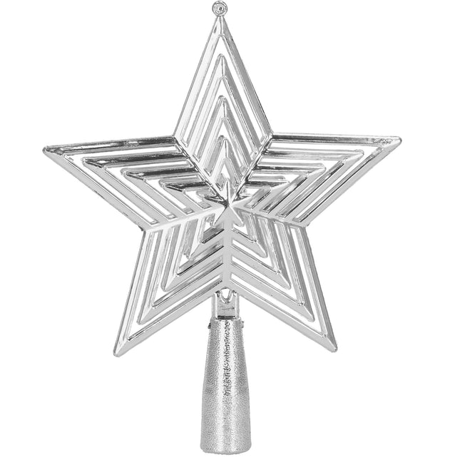 Kerstboom Piek | Ster | 18 cm | Zilver
