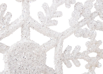 Kersthanger | Ster | Kerstboomhanger | Wit | Glitters | 17 cm