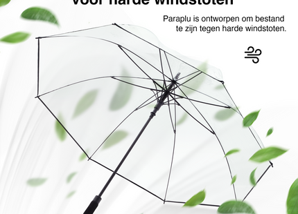 Transparante Paraplu - Doorzichtig - Stevig - Ø 130 cm