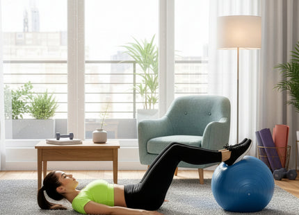 Fitnessballen - Peanut Bal - Yoga Bal - Pilates - Zwangerschap - Met Pomp - PVC - Blauw - 150 Kg - 22 Cm