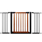 Traphekje | 132 - 138 cm | Traphek | Veiligheidshekje | Metaal | Hout | Zwart/Bruin