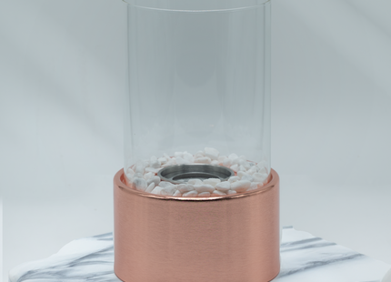 Bio Ethanol Sfeerhaard | Tafelhaard | Binnen & Buiten | Rond | Rose | Goud | ⌀ 15 CM