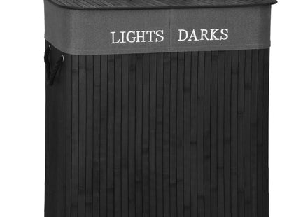 Wasmand | 100 Liter | 2 Vakken | Lights | Darks | Zwart