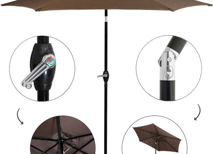 Parasol | Parasols | Kantelbaar | Met Ventilatie | Bruin | 250 cm