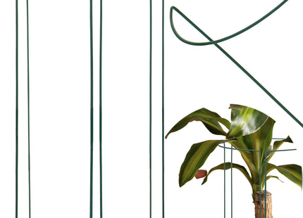 Plantensteun - Metaal - Bloemen - Groen - Set Van 3 - 45 Cm