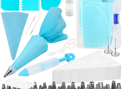 Taart Decoratie Set | 83-Delig | Opbergdoos | Blauw