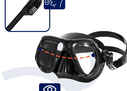 Snorkelset - Duikset - Snorkelmasker - Vinnen - Duikbril - Snorkel - Face Masker - DRY Top