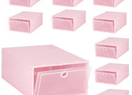 Schoenenbox | Sneakerbox | Kunststof | Roze | 1 Stuk | 31 x 21.5 x 12.5 cm