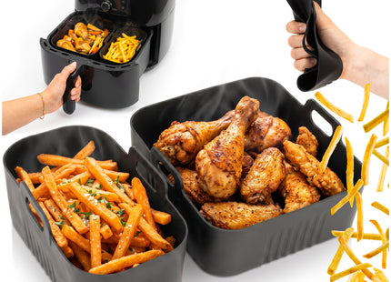Siliconenvorm Geschikt voor Airfryer -  1,5/3 L - Set van 2 - 220 °C - Siliconen