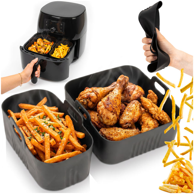 Siliconenvorm Geschikt voor Airfryer -  1,5/3 L - Set van 2 - 220 °C - Siliconen