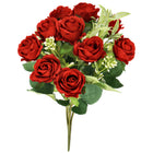 Kunstboeket - Sierboeket - Decoratief - Rozen - Decoratief -Rood - 10 Stuks