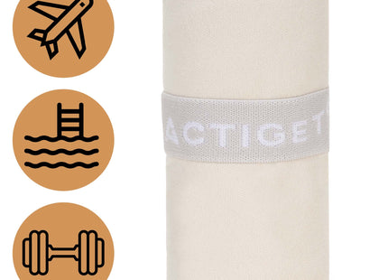 Strandlaken | Badlaken | Sneldrogend | Strandhanddoek | Microvezel | 80 x 40 cm | Beige