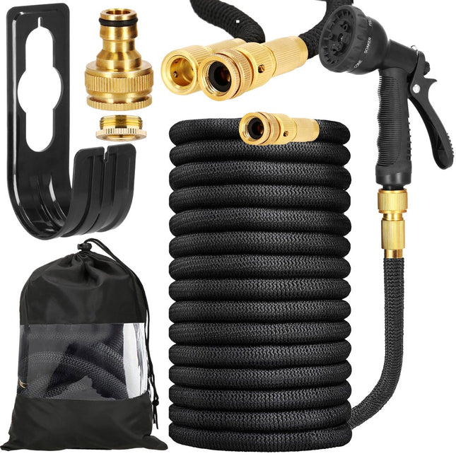 Tuinslang | Rekbare Tuinslang | Flexibel | Latex | 10m – 30m | Zwart/Goud