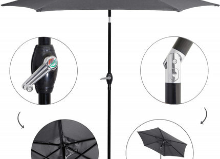 Parasol | Parasols | Kantelbaar | Met Ventilatie | Graphite | Ø 250 cm