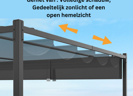 Muntel® Pergola - Antraciet - Metaal - 180G/M2 - 3 X 3 M