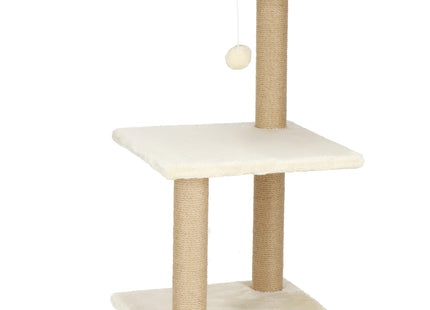 Krabpaal - 3 Etages - Voor Katten - Meubelbescherming - 35 x 35 x 65 cm - Beige
