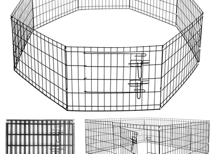 Hondenbench - Dierenkooi - Dierenbox - Metaal - Zwart - 155 x 61 cm