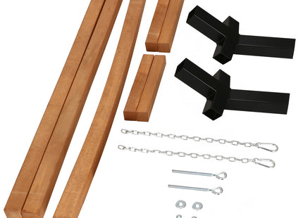 Hangmatstandaard |  Eenvoudige Montage | Weerbestendig | 300 x 100 cm | Hout/Zwart