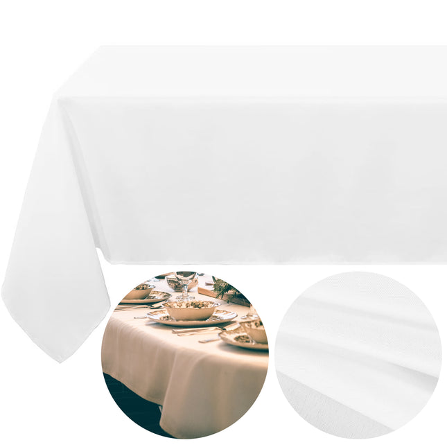 Tafelkleed -Kerst - Klassiek- Wit - Polyester - 220 x140 CM