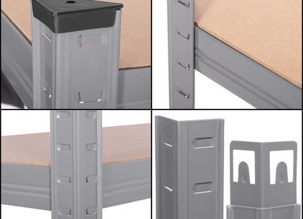Opbergrek - Stellingkast - 875 KG -  Metaal - Zwart - 180 x 90 x 40 cm